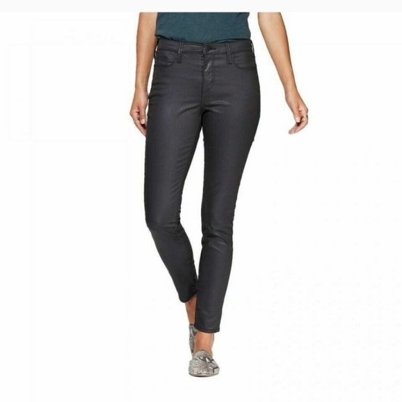 Universal Thread~Black Neutral Wax Coated High Rise Skinny Pants - Picture 13 of 16